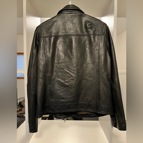 All Saints Elva Black Leather Jacket - Picture 2 of 13